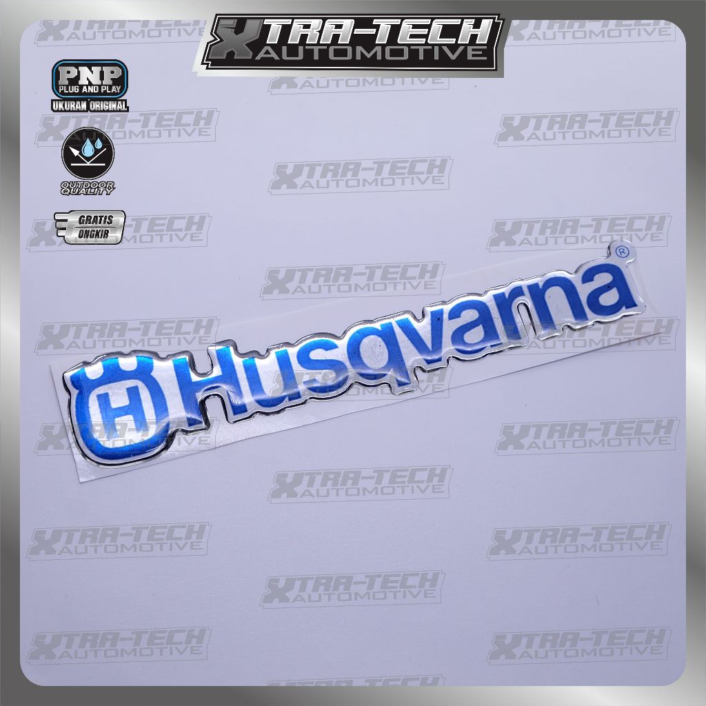 Emblem logo husqvarna / emblem timbul husqvarna / sticker husqvarna / stiker logo husqvarna / emblem