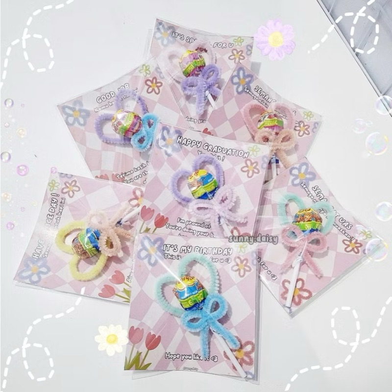 

permen bentuk love MINI GIFT Permen Love Kawat Bulu Freebies Konser Souvenir Ulang Tahun Anak Chupa Chups