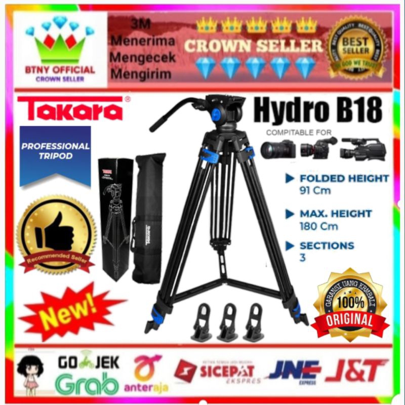TAKARA HYDRO B18 B 18 Professional Video Tripod Fluid Pan Head