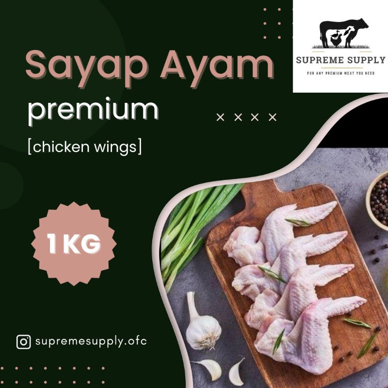 

PREMIUM Sayap Ayam 1 kg | Fresh Halal Organic Chicken Wings Segar Frozen