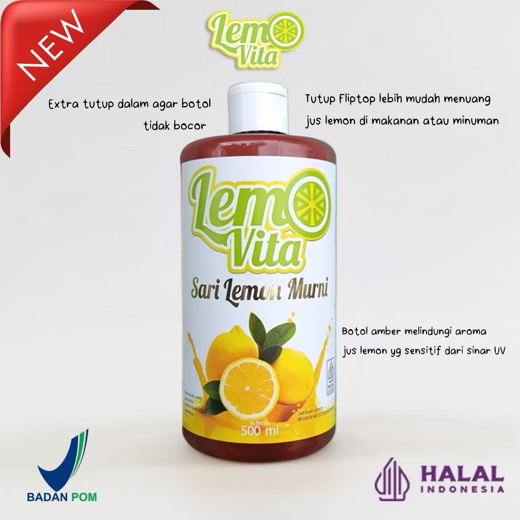 

LEMOVITA FRESH SARI LEMON 250ml 100% Halal JUS MURNI DIET BPOM