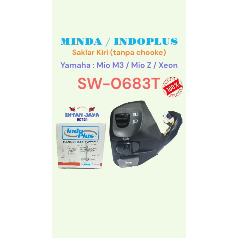 1 PCS MINDA INDOPLUS  SW-0683T SAKLAR KIRI YAMAHA MIO M3 MIO Z XEON SAKLAR KIRI SEN KLAKSON LAMPU MO