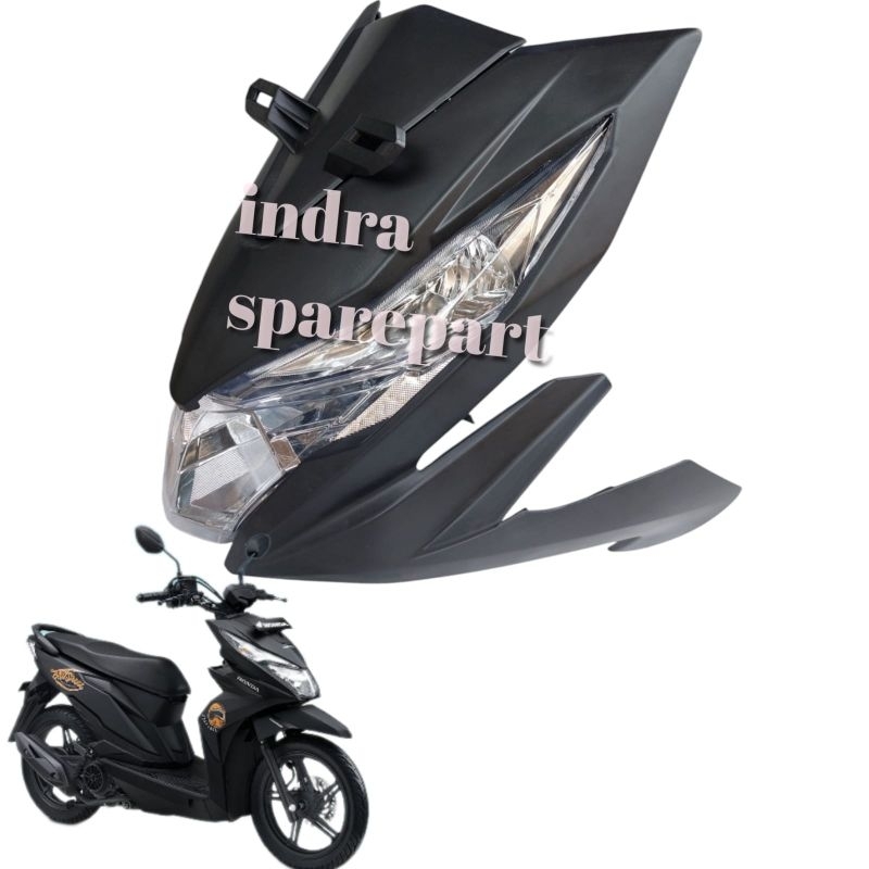 Full Set Tameng Panel Body Depan Beat Street Tahun 2017/2018/2019 Hitam Doff