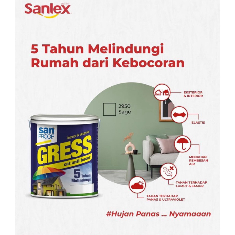 CAT TEMBOK ANTI REMBES SANPROOF GRESS