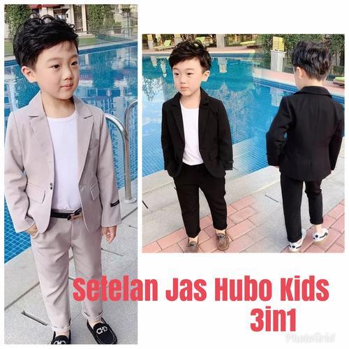 Hubo kid Set Hubo kid 3in1 jas dalaman dan celana panjang size 4-6th disesuaikan ld70cm bahan katun 