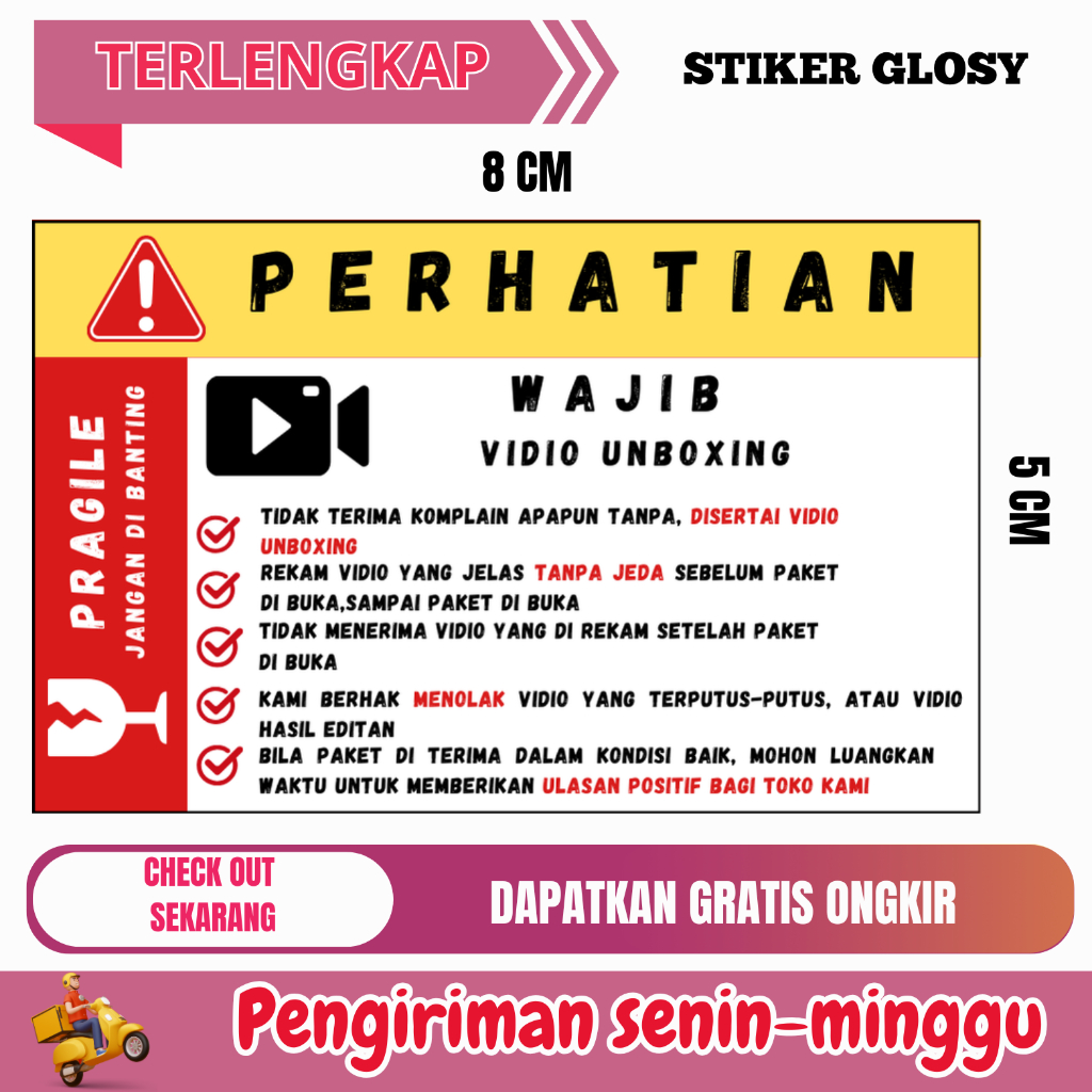 

STIKER WAJIB UNBOXING DAN FRAGILE
