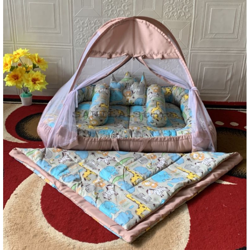 Termurah Kasur Bayi Serut Set Kelambu ( Kasur Bisa Bolak Balik ) Plus Badcover