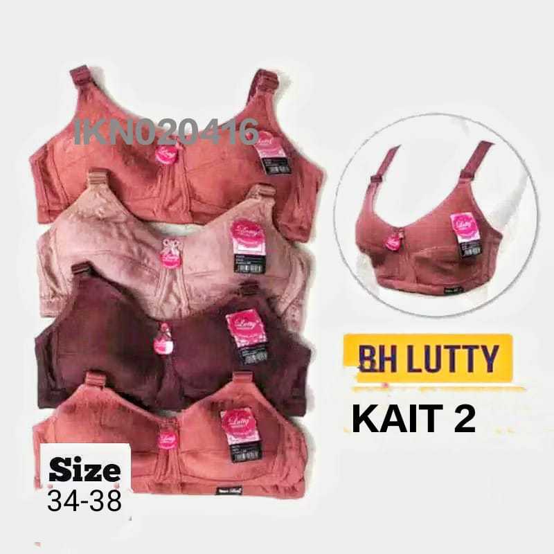 Bra Lutty 1 Lusin (12pcs) Bh Sport Tanpa Kawat dan Busa Tipis Size 34 36 38 Kait 2