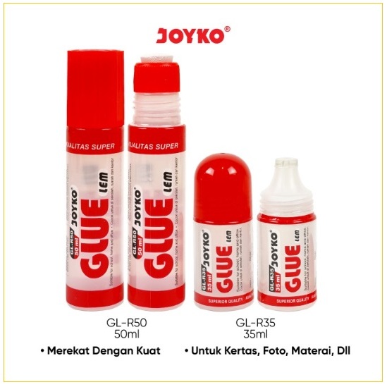 

Liquid Lem Kertas Cair Joyko GL-R35 (35 ml) dan GL-R50 (50 ml)