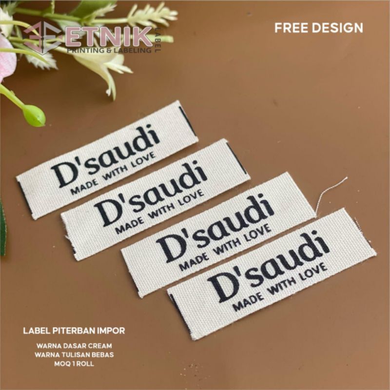 

label katun imfort ( panjang 100 meter ) / label hijab murah / label baju / label nama / label pitrban lembut