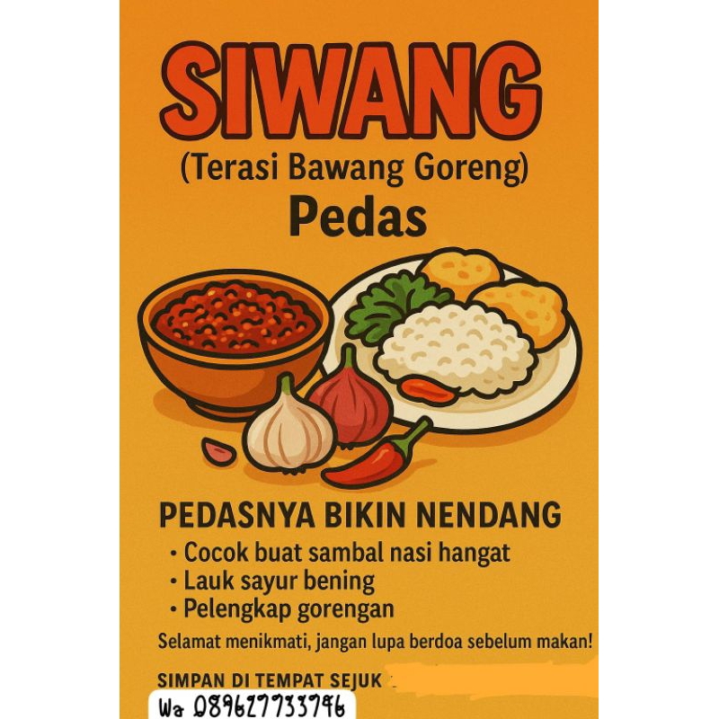 

SIWANG (terasi bawang goreng) /bawang goreng pedas rasa terasi