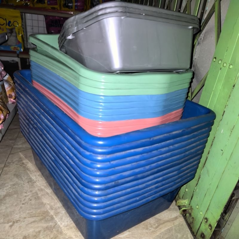 BAK PASIR LITTER BOX CAT BASKOM WASKOM KOTAK BAKI NAMPAN TAHU TINGGI TEMPAT WADAH PUP POOP KOTORAN K