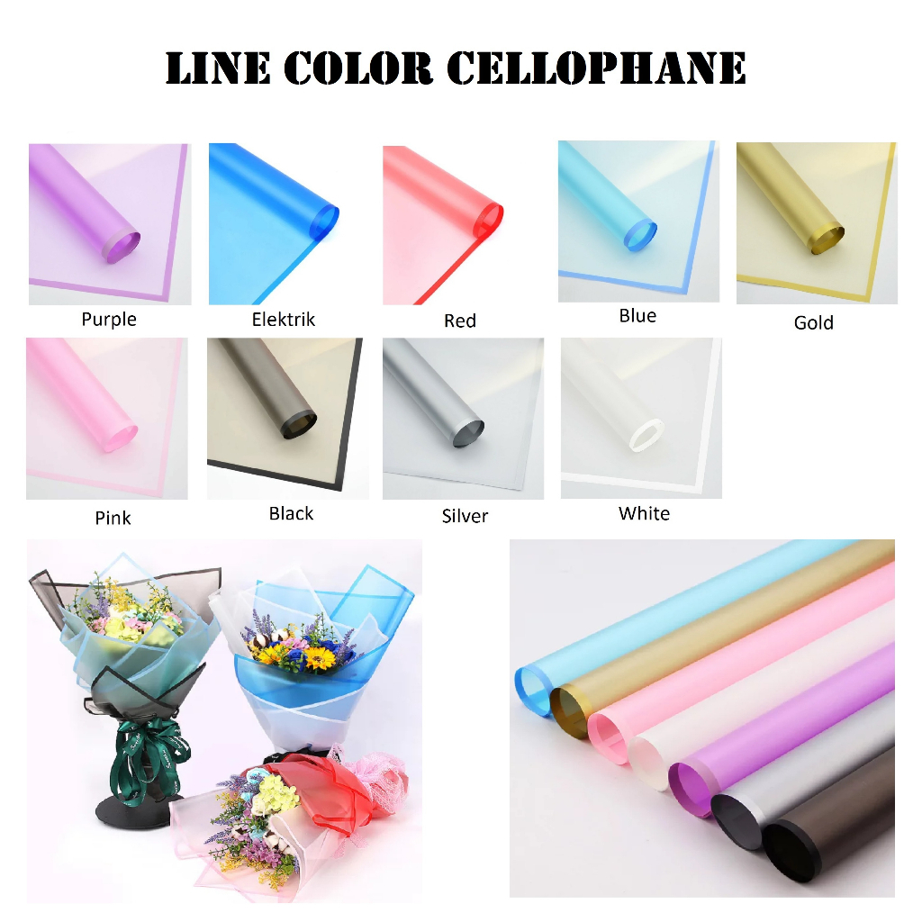 

(5 LEMBAR) LINE COLOR CELLOPHANE FLOWER WRAPPING WATERPROOF KERTAS BUKET PEMBUNGKUS BUNGA floral wrapping kertas bouquet