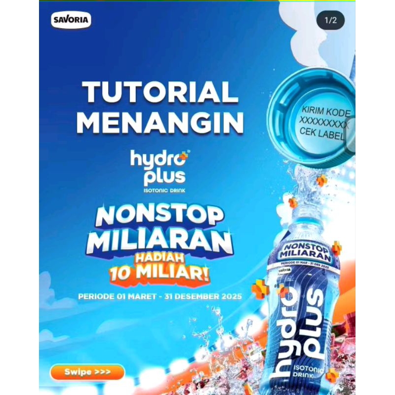 

HYDROPLUS 350ML NONSTOP MILIARAN