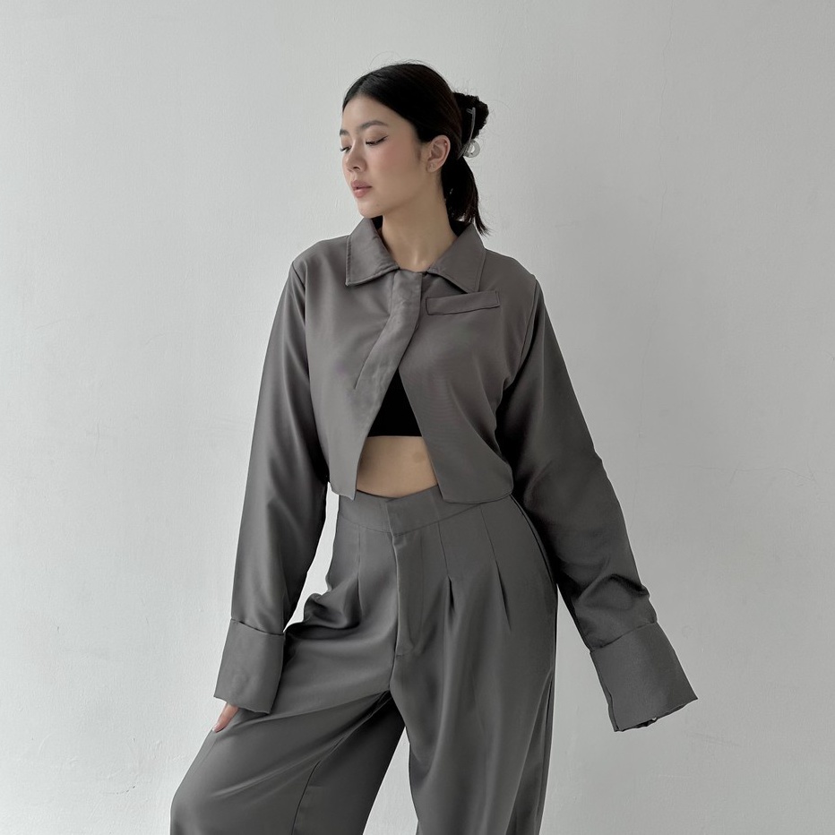 Limited KIT BLAZER  Atasan Crop Outer Blazer Wanita Luaran Top Jacket Murah Baju Lengan Tangan Panja