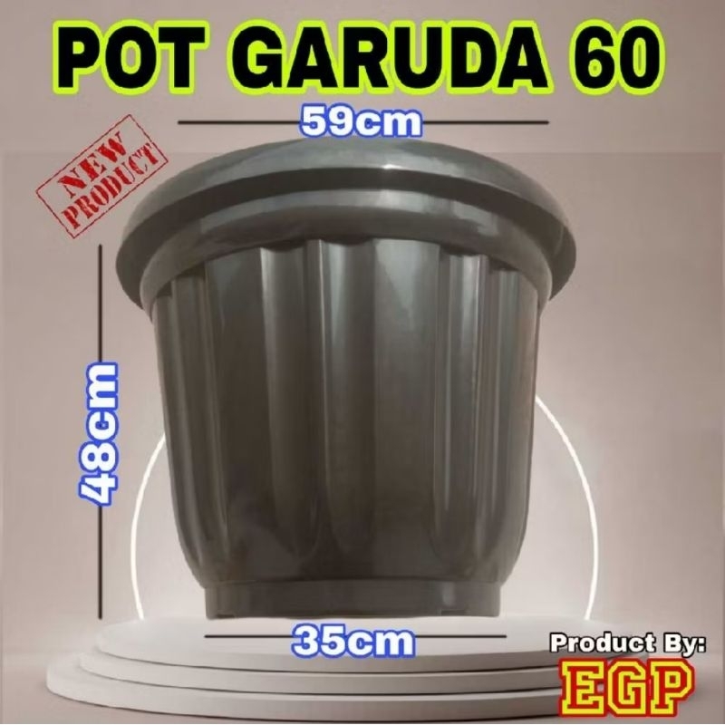 GARUDA 60 | Pot 60 Cm | Pot 60 cm Hitam tebal | Pot 60 liter | pot 60 Centimeter Jumbo Merek Garuda 