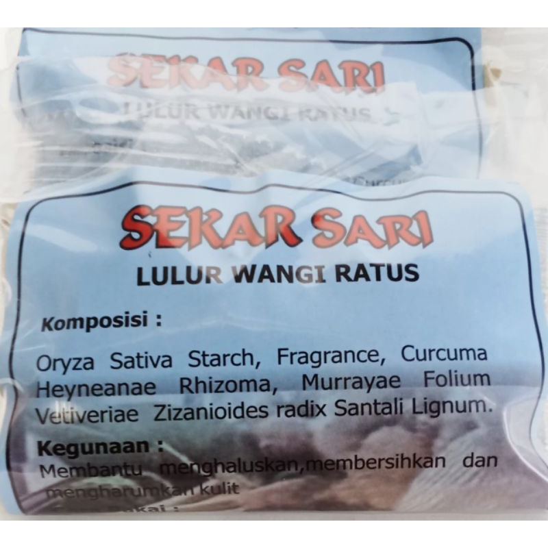 LULUR WANGI RATUS SEKAR SARI ASLI KERATON SOLO ISI 10SACHET