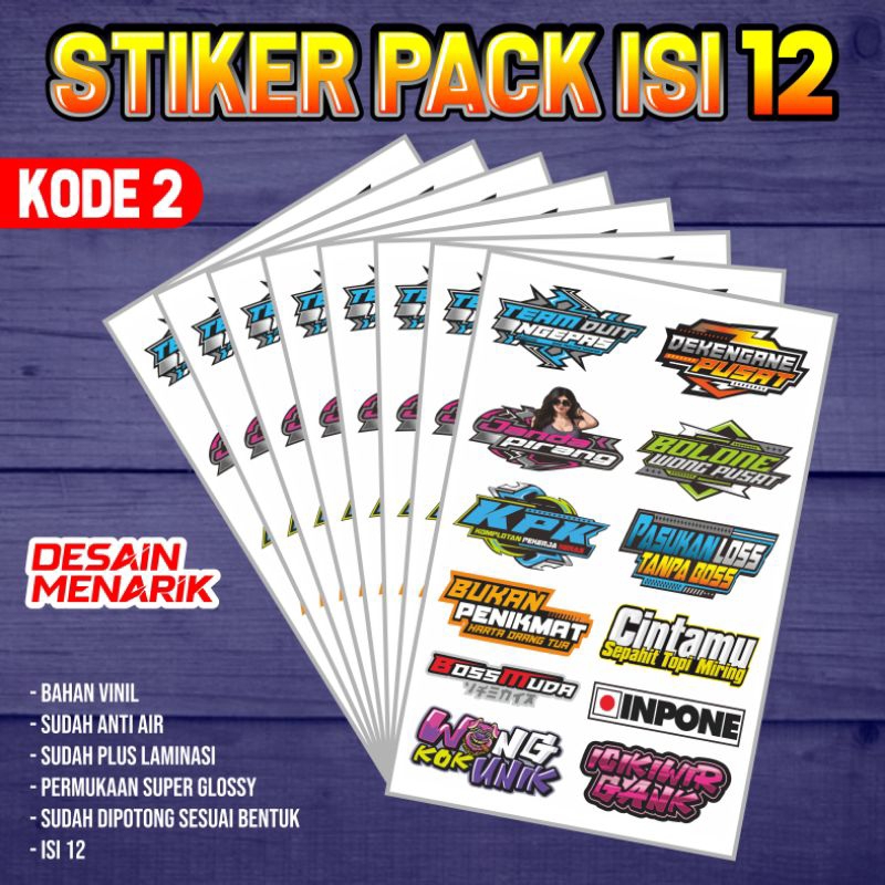 

KODE 2 / STIKER RACING PACK ISI BANYAK DESAIN MENARIK