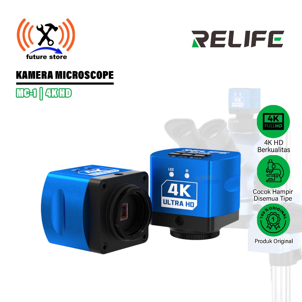RELIFE MC1 4K FOR CAMERA  MICROSCOPE HD TRINOCULAR ORIGINAL - KAMERA MIKROSKOP MICROSCOPE 4K HD - KA