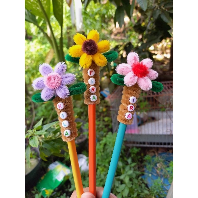 

Topper Pensil Kawat Bulu Bunga Custom Nama Aksesori Pensil Sekolah BACK TO SCHOOL