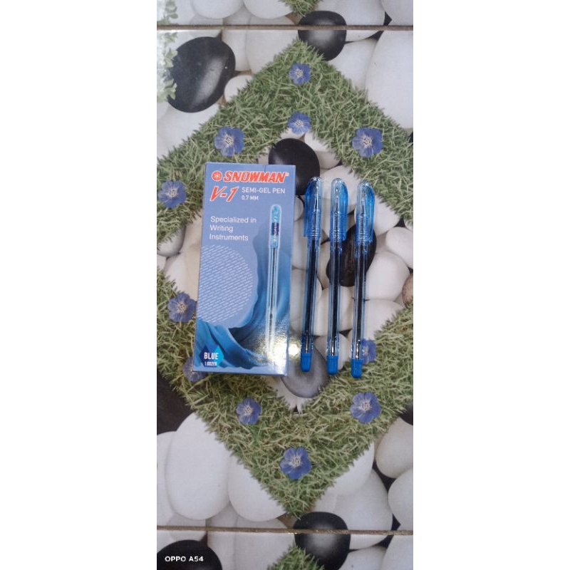 

Pulpen ballpoint bolpen snowman V-1 0,7mm warna biru