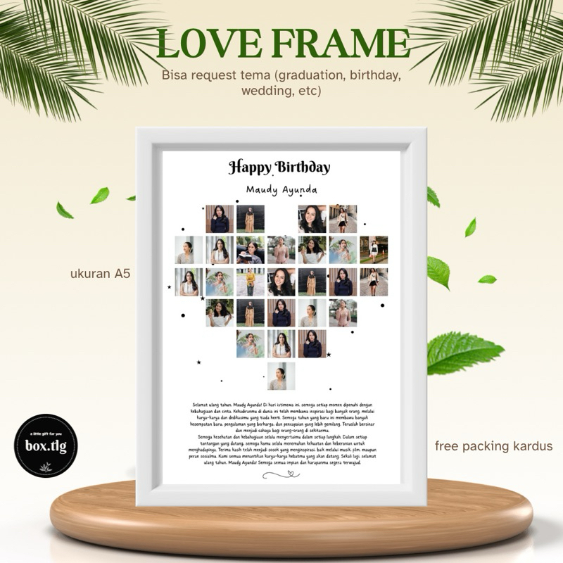 PIGURA KADO [1 HARI JADI] PIGURA CUSTOM FOTO MEMORIES 5R - FIGURA AESTHETIC - GIFT FRAME - KADO ULTA