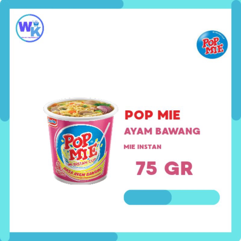 [24 PCS] Pop Mie Ayam Bawang Cup 75gr - Mie Instan Praktis & Lezat | Warung_Kelontong_Ku
