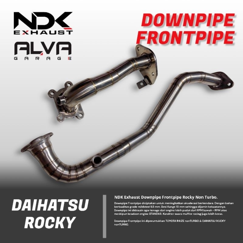 NDK Downpipe untuk Daihatsu Rocky NON TURBO merk NDK Exhaust Knalpot Racing Mobil Rocky Raize NON TU