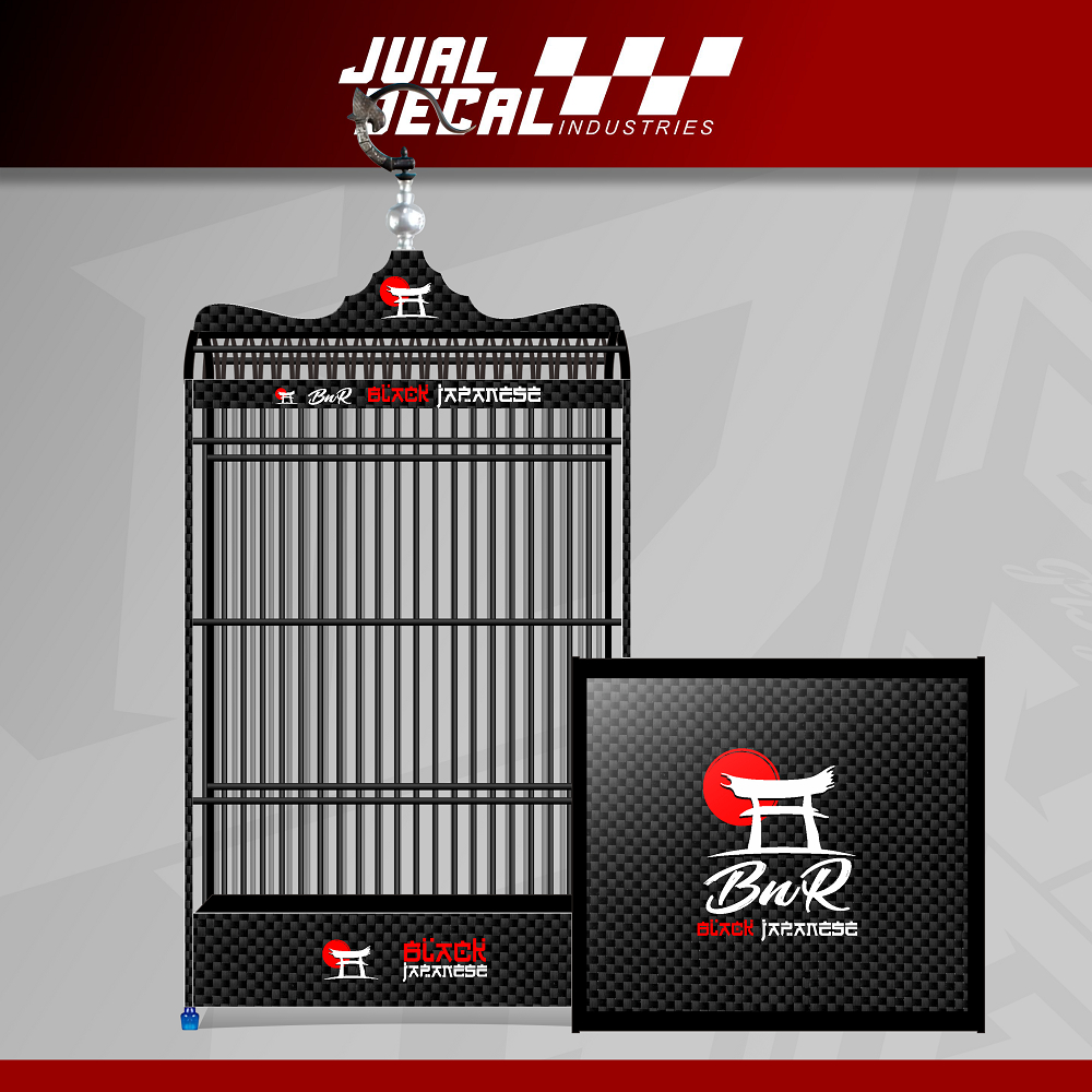 Decal Stiker Sangkar Kotak Variasi BNR JAPAN untuk Kandang Gepengan Burung Cendet Kacer Kosan