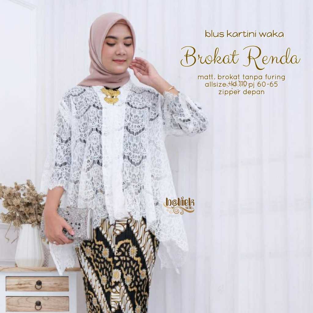 Blus Kartini Waka Brokat Renda Atasan Batik Wanita Blouse Brokat Premium