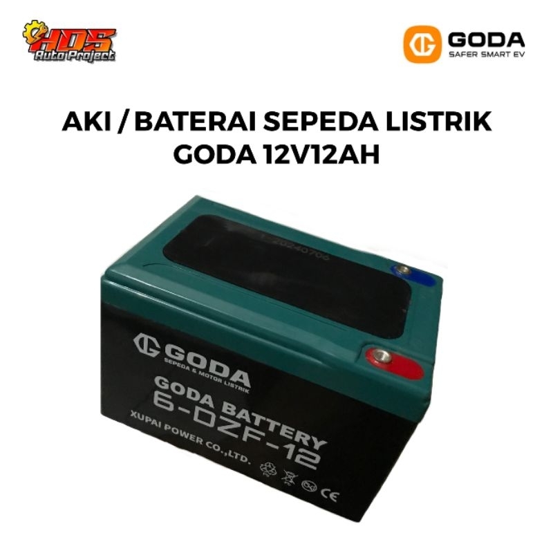 Aki baterai sepeda listrik Goda original 12v12ah universal