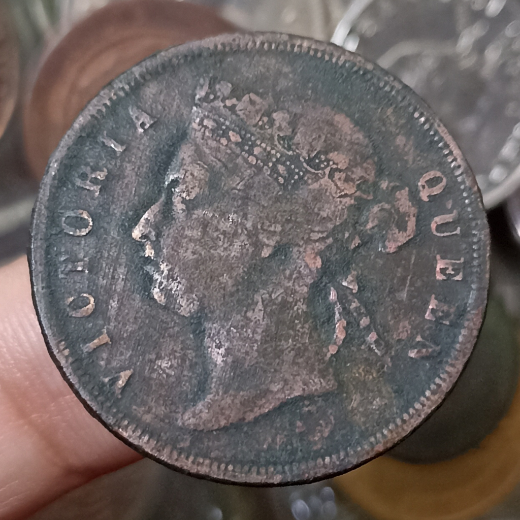 Koin Kuno Straits Settlements (British Malaysia) 1 Cent - Victoria Tahun 1873