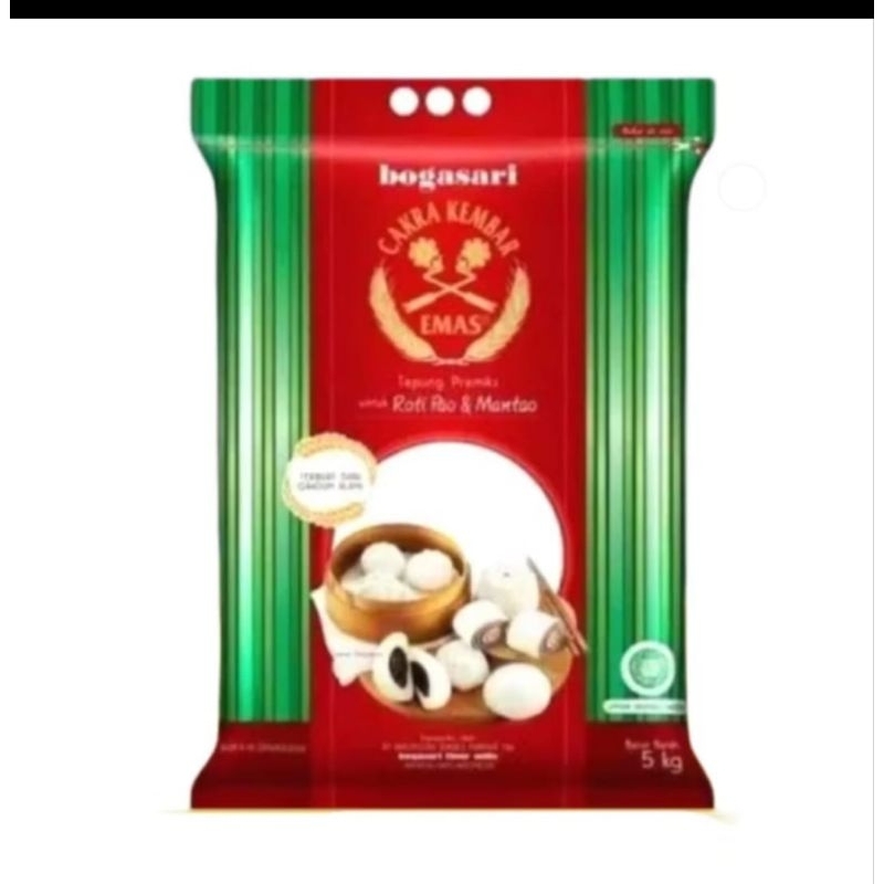 

Bogasari Tepung Cakra Kembar Emas Pao Dan mantao 5kg 6pcs