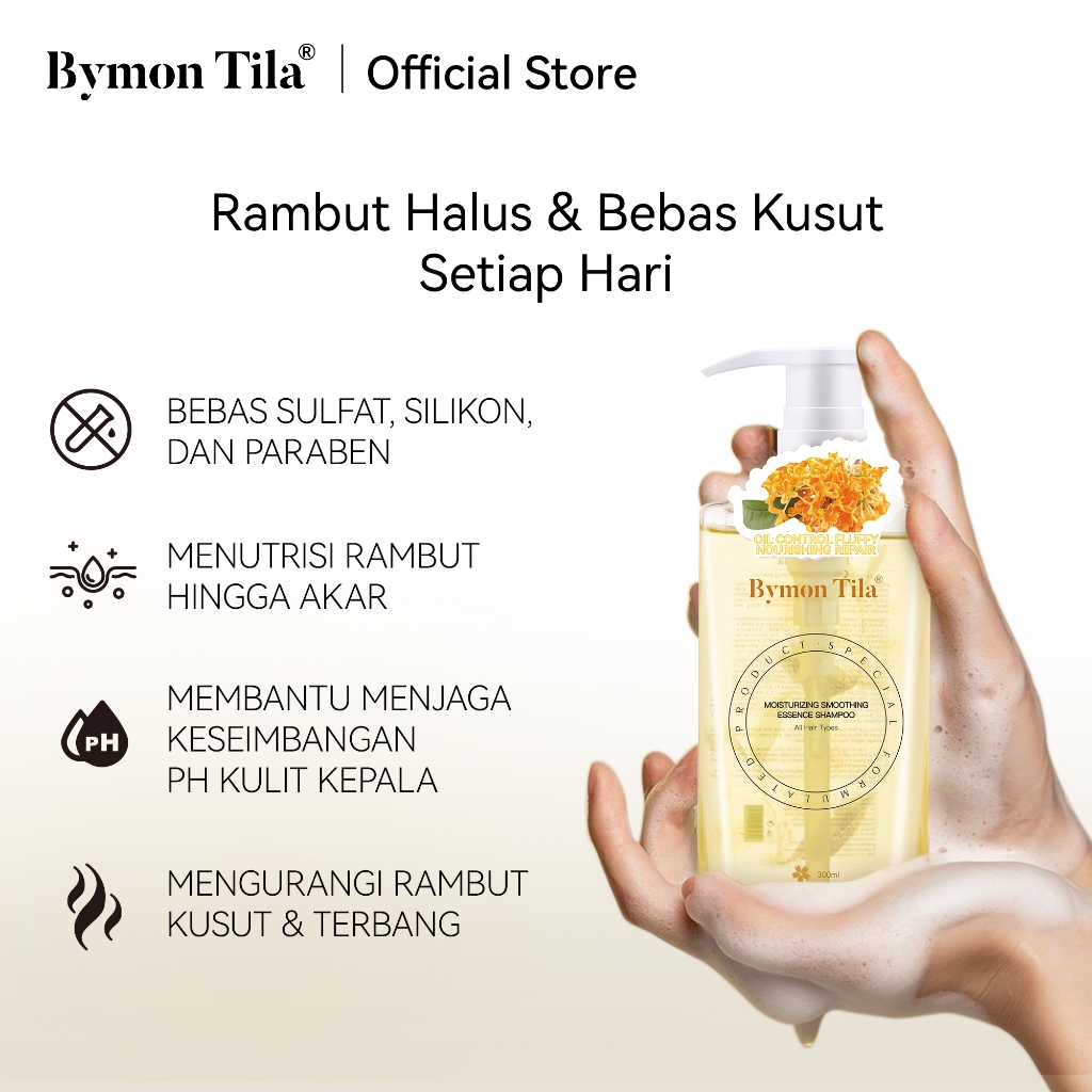 Bymon Tila Smoothing Shampoo 300 mL Membantu Menjaga Keseimbangan PH Kulit Kepala, Melembapkan Kulit