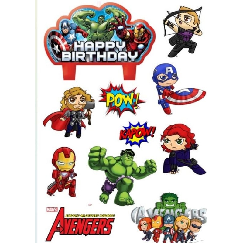 

Topper Tema Avangers Birthday Custom Nama