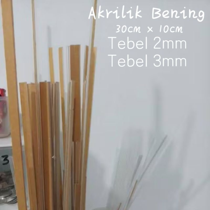 

Akrilik Batang 30cm x 1cm Tebel 2mm / 3mm Akrilik warna Bening