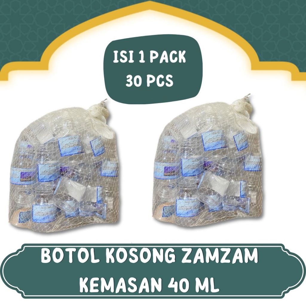 OLEH OLEH HAJI DAN UMROH BOTOL 40ML KOSONG AIR ZAMZAM KEMASAN KECIL I BOTOL AIR ZAM ZAM PAKET 1 PACK