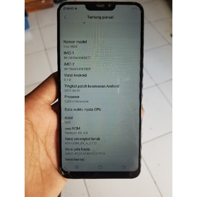 MESIN VIVO Y81 RAM 2/16 NORMAL JAYA