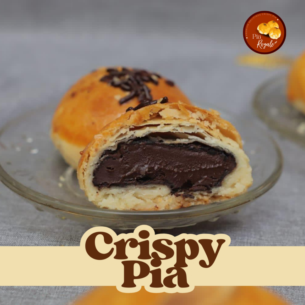 

Crispy Pia Royale cokelat tebal lumer varian rasa kacang tanah kacang merah pandan abon satuan - Oleh oleh khas Semarang