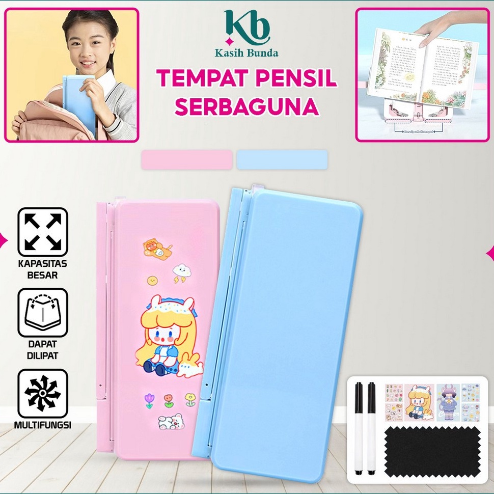 

Sale Tempat Pensil Lipat 2IN1 Multifungsi Tempat Penyimpanan Alat Tulis Anak Sekolah Pencil Case Book Holder Portable Kotak Pensil Lipat dengan Tatakan Buku dan Papan TulisMiniPraktis BUNDA A73
