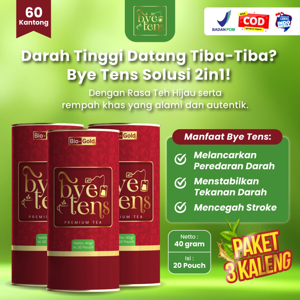 

Bye Tens - Teh Herbal Obat Darah Tinggi Solusi Hipertensi BPOM