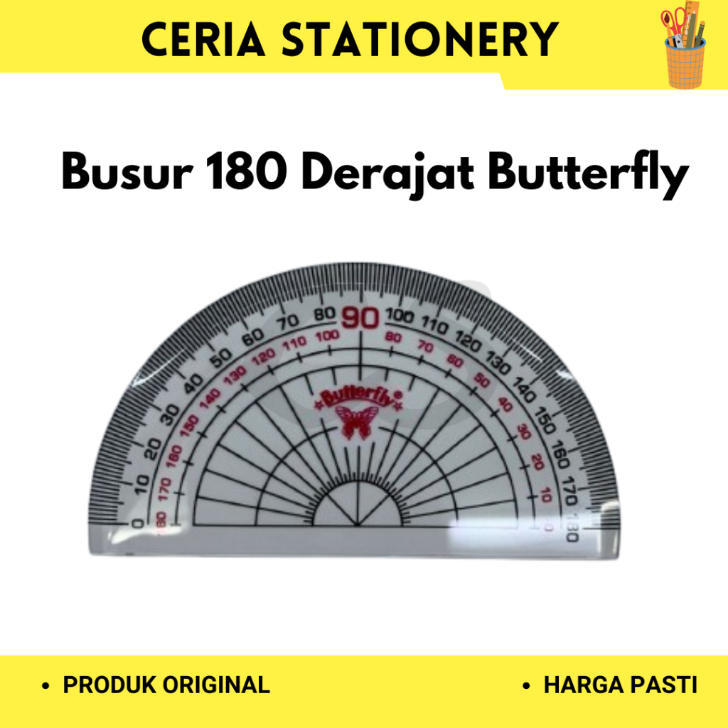 

Busur Butterfly 180 Derajat / Busur Plastik