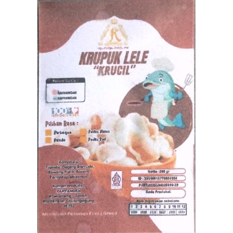 

krupuk lele krucil gurih dan renyah 1 bal isi 20 pcs