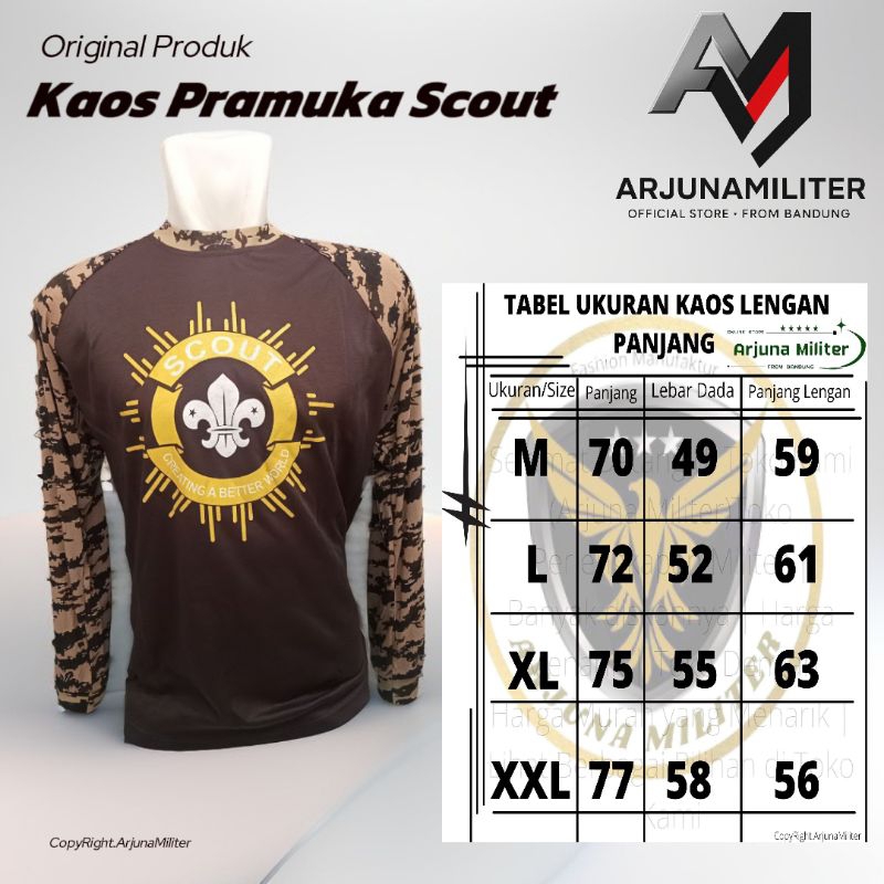 Kaos Pramuka Loreng SCOUT – Baju Pramuka Lapangan Lengan Panjang | Kaos Pramuka | Kaos Loreng Pramuk