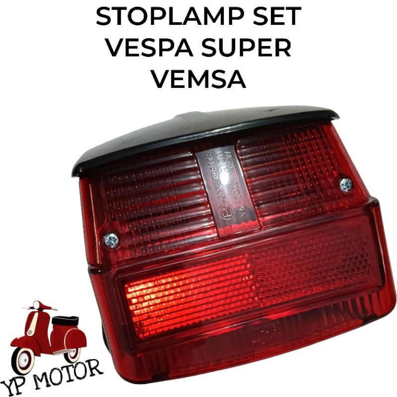 VEMSA Stoplamp Lampu Belakang Stop Set Komplit Assy Vespa Super Sprint Sparepart Aksesoris Variasi S