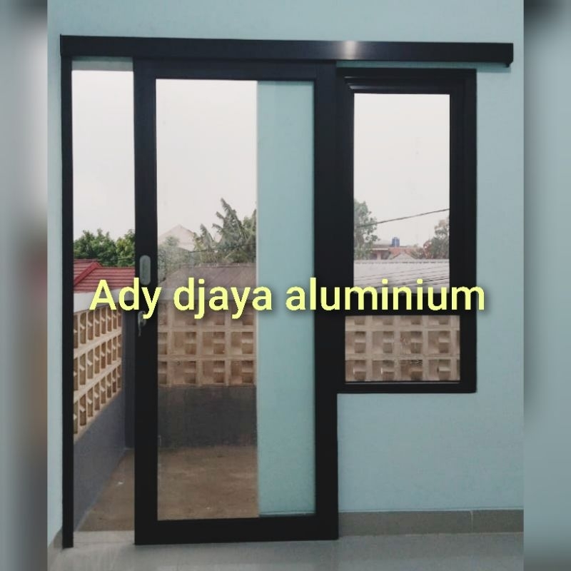 kusen pintu sliding aluminium dan kaca