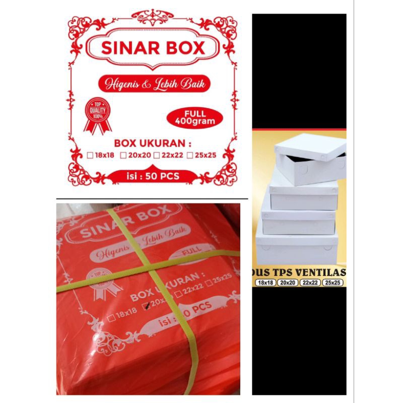 Box nasi putih 18x18