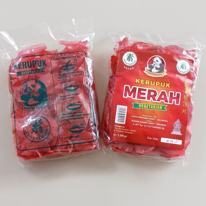

Kerupuk Mentah Merah Vegan /Vegetarian 200gram