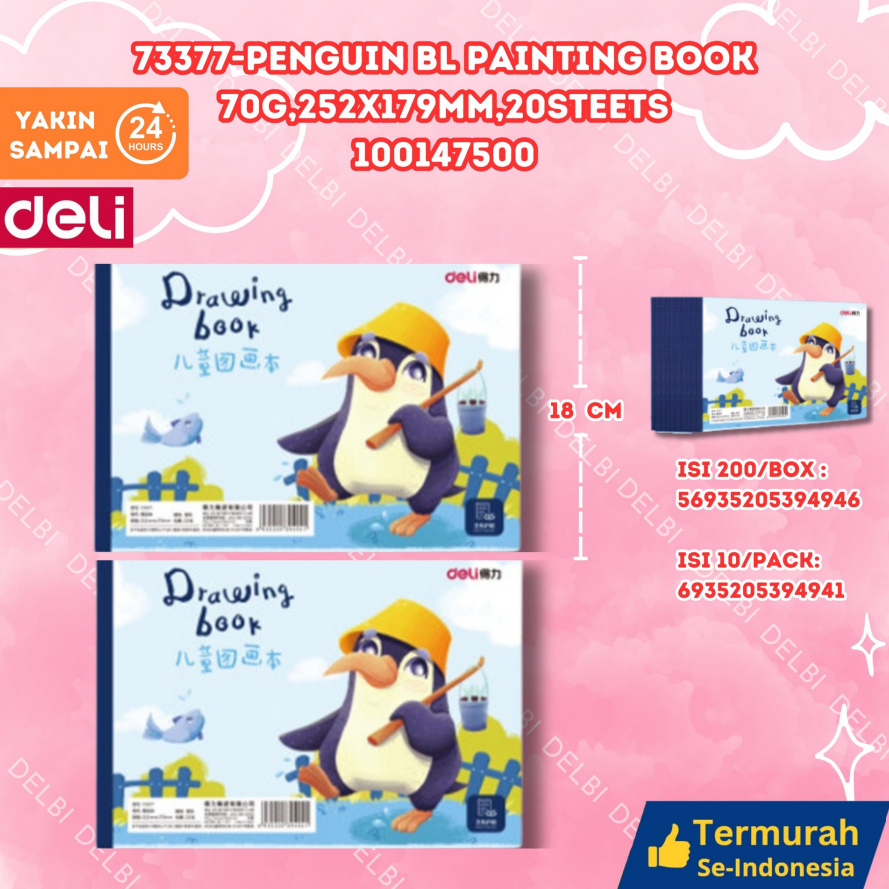 

73377-Penguin BL Painting Book 70g,252x179mm,20steets MEWARNAI SENI BUKU GAMBAR DELI