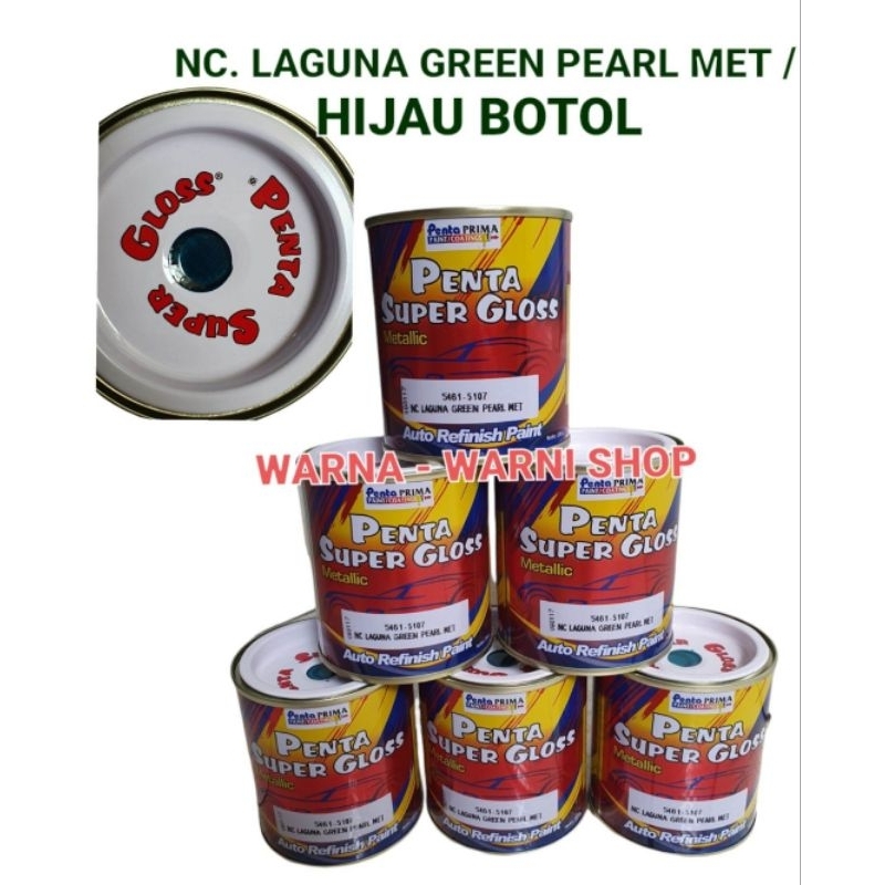 CAT PENTA SUPER GLOSS SOLID 5461 - 5107 NC LAGUNA PEARL GREEN MET / HIJAU BOTOL METALIK ISI 200 GRAM